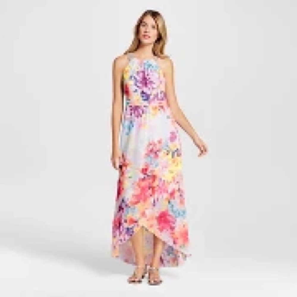 Women's Floral Printed Maxi Dress Multicolor 12 - Spenser Jeremy. Worn once
